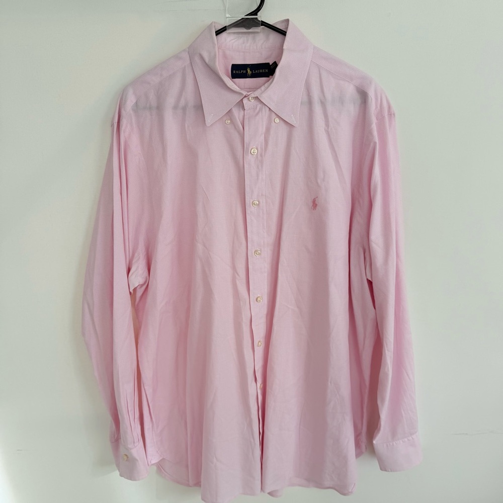 Ralph Lauren Classic Fit Oxford Pink Men's Shirt size 17.5 34/35